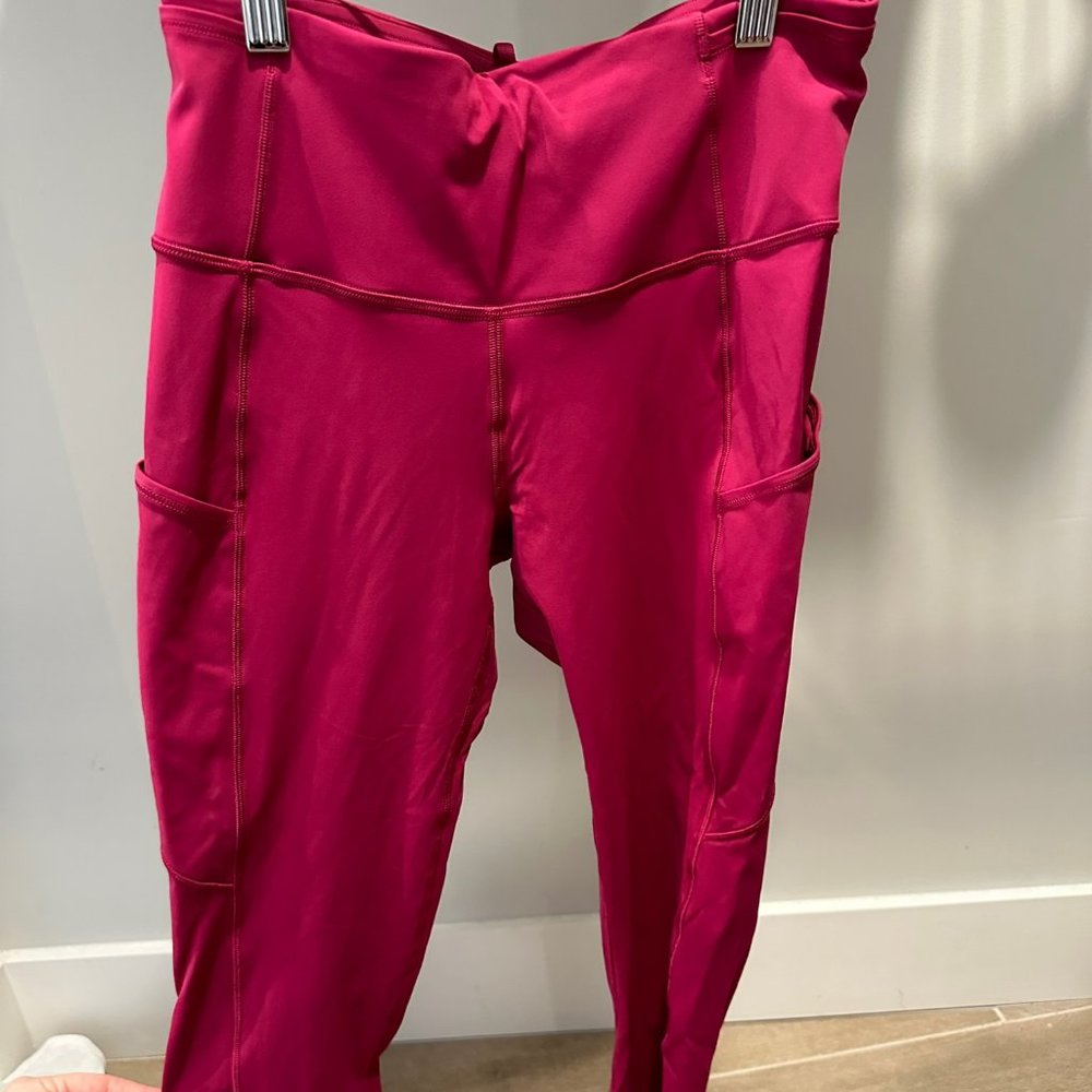 Lululemon Fast and Free Leggings Pink Magenta Size 6